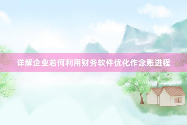 详解企业若何利用财务软件优化作念账进程